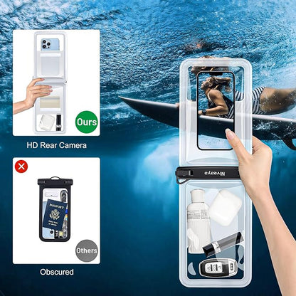Niveaya Double Space Waterproof Phone Pouch - 2 Pack, Waterproof Phone Lanyard Case with iPhone 17/16/15/14/13 Pro Max up to 8.3", Phone Dry Bags for Vacation Beach Pool Kayak Cruise Travel Essentials