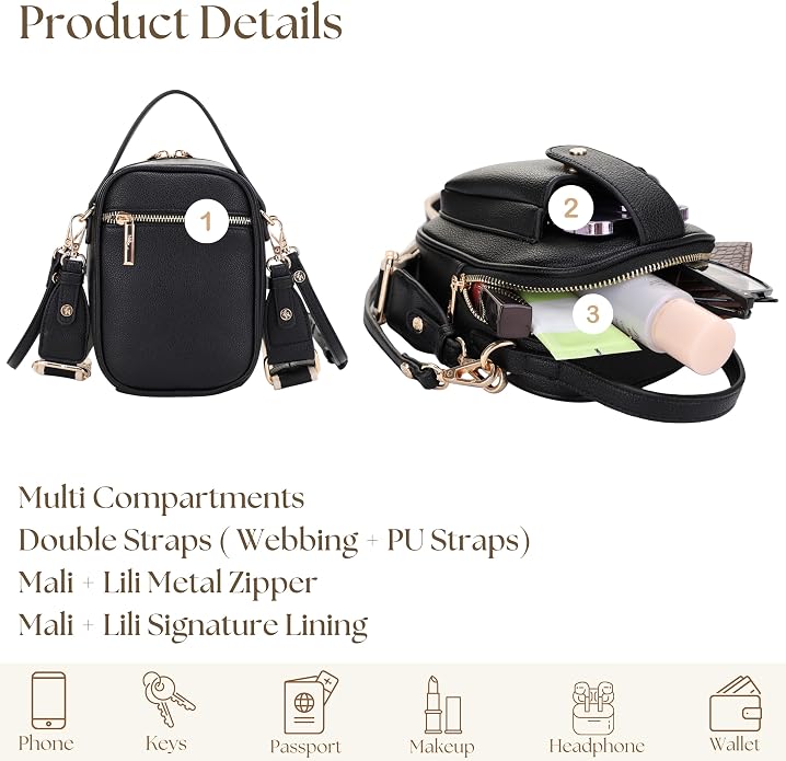 Mali+Lili Gail Vegan Leather Multi Compartment Crossbody Bag