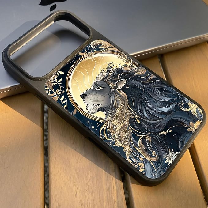 Constellation Series - Leo Designs Magnetic for iPhone 17 pro max Case, Tarot Style Model Glass Phone Cover, Compatible with Magsafe - fits iPhone 17 pro max Case for Women