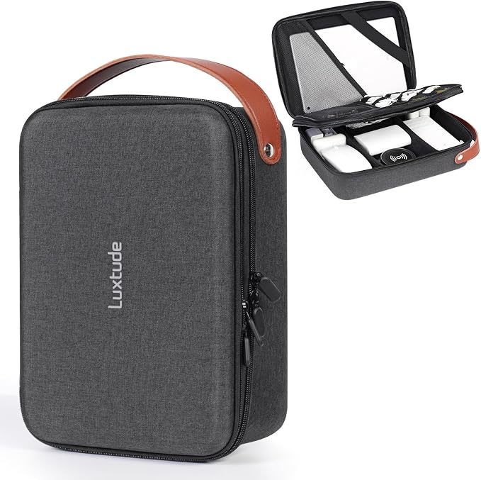 Large Electronics Organizer Travel Case for Chargers and Cords, Hard Case for Electronics, Travel Essentials for Chargers/Mouse/USB Drives/SD Cards, Tech Gifts (Case Only)