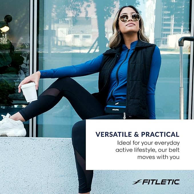 Fitletic Active Lifestyle Fanny Pack & Mini Sports Running Belt For Men & Women – Lightweight, Low Profile- Ultra-Soft Expandable Lycra Pouch - Fits All Phones – Inner Pocket