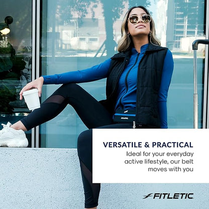Fitletic Active Lifestyle Fanny Pack & Mini Sports Running Belt For Men & Women – Lightweight, Low Profile- Ultra-Soft Expandable Lycra Pouch - Fits All Phones – Inner Pocket