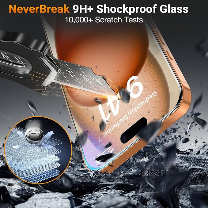 YWXTW [Sunlight Readability Screen Protector for iPhone 17 Pro Max 6.9 Inch, Anti Reflective Zero Glare TOP 9H+ Tempered Glass Screen Saver 17 Pro Max Accessories Case Friendly