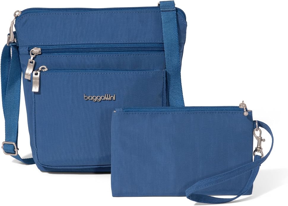 Baggallini Pocket Crossbody Bags for Women 8x8 Small Lightweight Durable Water-resistant Travel Purse W/Rfid