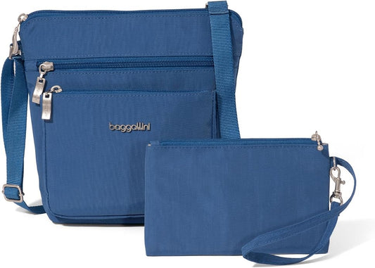 Baggallini Pocket Crossbody Bags for Women 8x8 Small Lightweight Durable Water-resistant Travel Purse W/Rfid