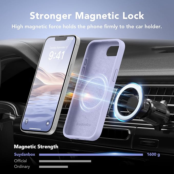 Magnetic for iPhone 17e/iPhone 16e Case, Compatible with MagSafe, [Soft Anti-Scratch Microfiber Lining] Slim Silicone Shockproof Protective Phone Case for iPhone 17e/16e 6.1", Lilac