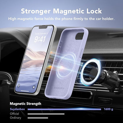 Magnetic for iPhone 17e/iPhone 16e Case, Compatible with MagSafe, [Soft Anti-Scratch Microfiber Lining] Slim Silicone Shockproof Protective Phone Case for iPhone 17e/16e 6.1", Lilac