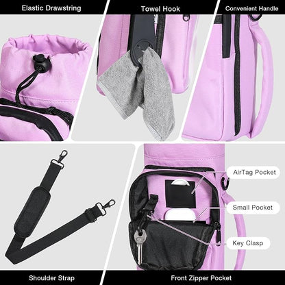 MoKo Magnetic Gym Bag, Magnetic Water Bottle Holder with Clear Phone Pouch, Built-in 4 Magnets Fitness Bag for Men and Women Compatible with Most Water Bottles, Gym Accessories Gifts, Purple