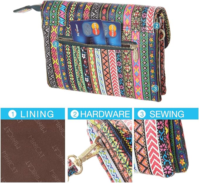 MINICAT RFID Blocking Small Crossbody Bags for Women Vegan Leather Mini Travel Purses Cell Phone Purse Cross Body Bag