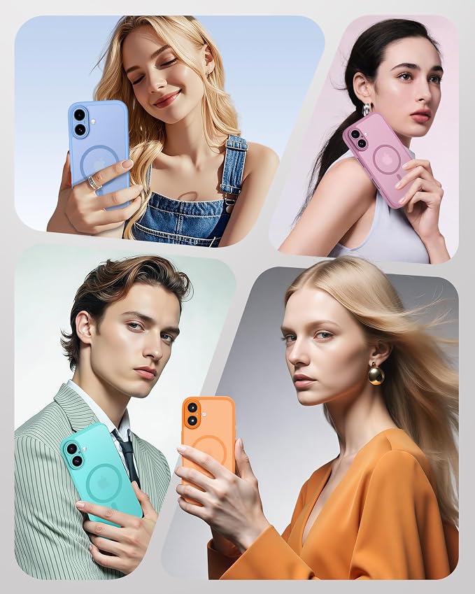 TOCOL for Phone 16 Case, Compatible with Magsafe Charger, Full Camera Protection, Drop Protection, Translucent Matte Phone Case for iPhone 16 6.1 inch (Lilac Purple)