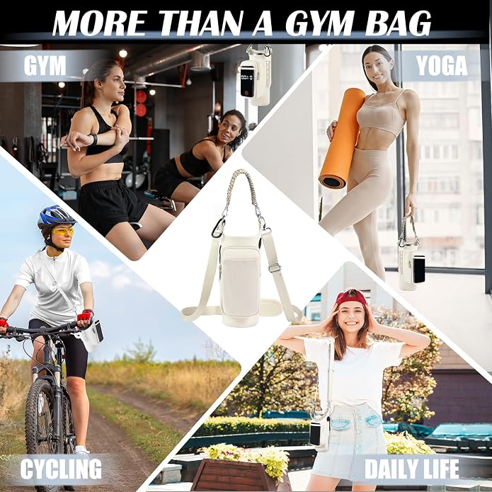 Magnetic Gym Bag for Men Women, Water Bottle Carrier Holder with Strap for Stanley, Small Bag Accessories pouch with N52