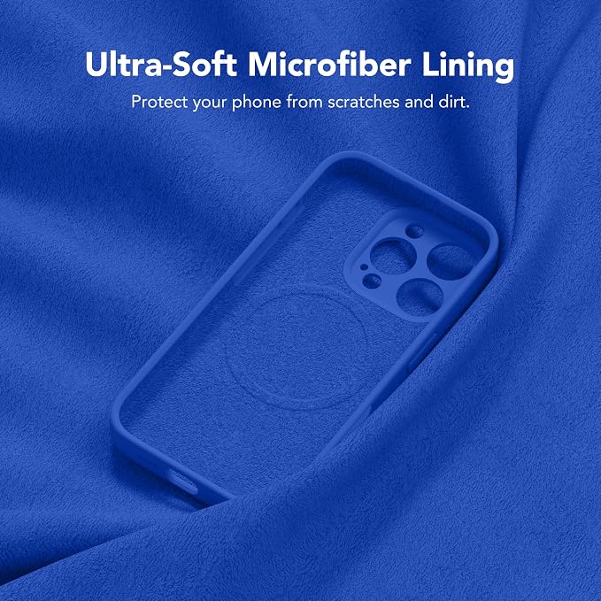 Magnetic for iPhone 16 Pro Max Case, Compatible with MagSafe, [Full Camera Protection][Screen Protector] Silicone Shockproof Protective Phone Case for iPhone 16 Pro Max 6.9", Klein Blue