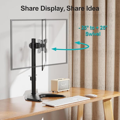 MOUNT PRO Single Monitor Stands Fits 13-32 inch/17.6 lbs Screen, Free-Standing Computer Monitor Mount for Desk, Display Standing with Adjustable Height/Tilt/Swivel/Rotation, VESA 75x75 100x100