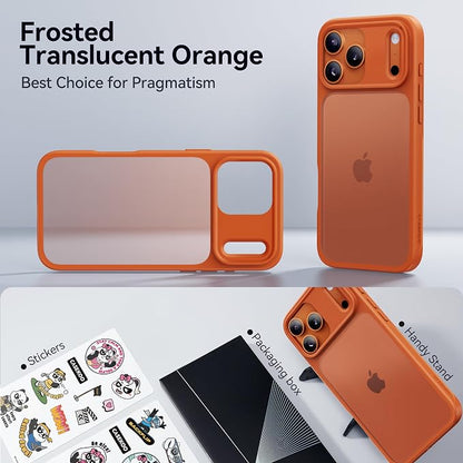 CASEKOO for 17 Pro Max Case, [Never Yellow Technology] [Mil-Grade Drop Protection] Translucent Slim Cover Women Men for iPhone 17 Pro Max Phone Case 6.9 inch, Frosted Orange