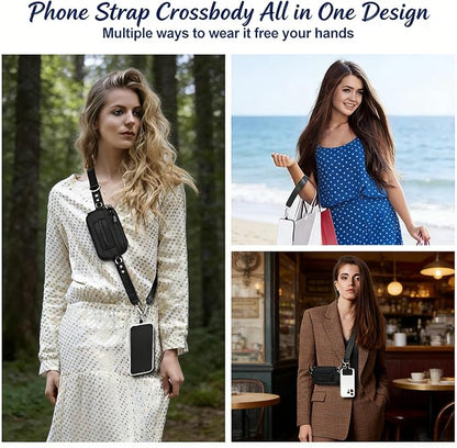 Crossbody Body Phone Holder for Women, New Phone Strap with Zippered Pouch, Adjustable Crossbody Strap
