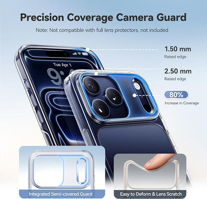 CASEKOO for iPhone 17 Pro Case Smooth Crystal Clear, Patented Anti-Yellow & Virgin TPU, 15FT Military Protection, Slim Transparent Women Men Funda para for iPhone 17 Pro Phone Case 6.3", Clear