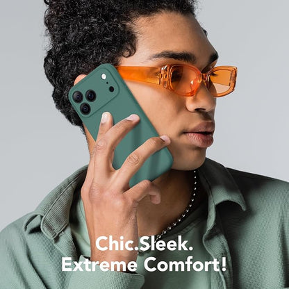 Magnetic for iPhone 17 Pro Max Case, Compatible with MagSafe, [Full Camera Protection][Screen Protector] Silicone Shockproof Protective Phone Case for iPhone 17 Pro Max 6.9", Midnight Green