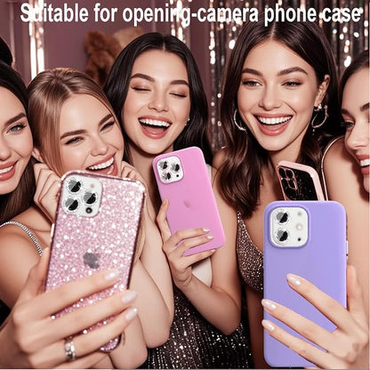 Compatible for iPhone 11/11 Mini/11 Pro/iPhone 11 Pro Max Camera Lens Protector - Cute Sparkling Glitter Luxury Bling Camera Cover for Women, Anti-Scratch, Silver