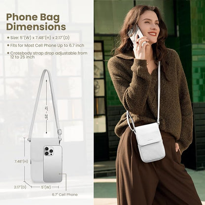 befen Genuine Leather Small Crossbody Bags for Women, Cell Phone Cross body Purse Bag with RFID Blocking Card Slots