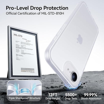 CASEKOO Armor Shockproof for iPhone 17e Case [16FT Military Grade Protection] Matte Protective Phone Case Anti-Fingerprint Thin Slim Hard Cover for iPhone 17e/16e 6.1''- Frosted White