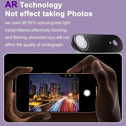 2 Pack Camera Lens Protector for iPhone 17 Air,[Not Easy to Breakn ] AR Tempered Glass Strong Adsorption Metal Camera Cover Screen-Black