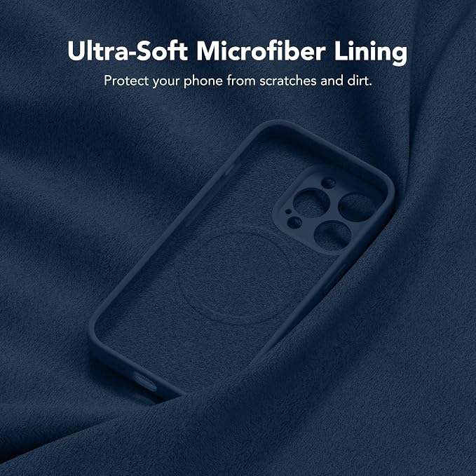 Magnetic for iPhone 14 Pro Max Case, Compatible with MagSafe, [Full Camera Protection][Screen Protector] Silicone Shockproof Protective Phone Case for iPhone 14 Pro Max 6.7", Cobalt Blue