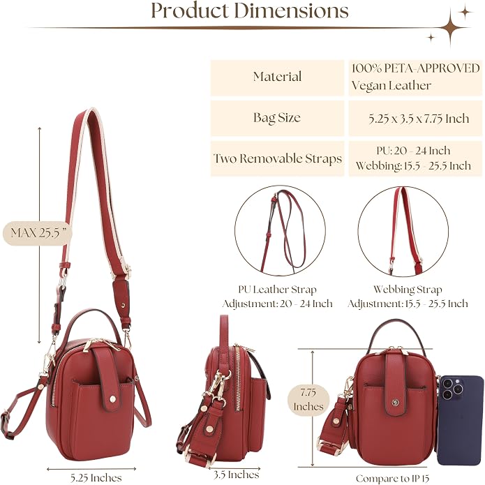 Mali+Lili Gail Vegan Leather Multi Compartment Crossbody Bag