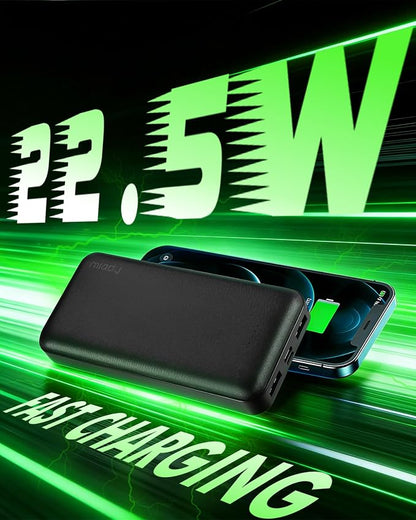 Miady 2-Pack Portable Charger PD 22.5W Power Bank 20000mAh Battery Pack | 74Wh丨Fast Charging丨3 Outputs 2 Inputs丨High Capacity丨Compatible with iPhone 17 iPad Android etc丨for Travel Camping丨White+White