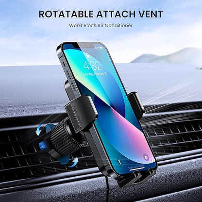 Car Vent Phone Mount for Car [Military-Grade Hook Clip] Phone Stand for Car [Thick Cases Friendly] Air Vent Clip Cell Phone Holder for Smartphone, iPhone, Automobile Cradles Universal