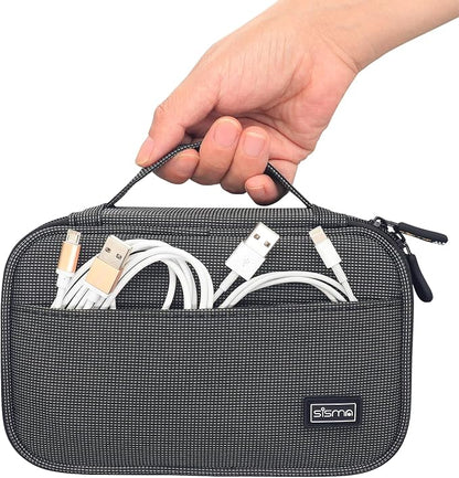 sisma Travel Electronics Organizer Small Carrying Case for Cables Phone Chargers USB Plugs Power Cords Earbuds Adapter Tech Accessories Pouch -Special Edition