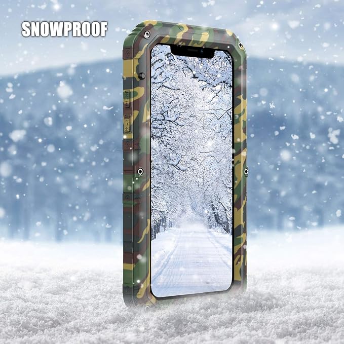 Mitywah Waterproof Case Compatible for iPhone 11, Heavy Duty Military Grade Defender Cover Built-in Screen Protection, Shockproof Metal Strong Dustproof Case for iPhone 11, Camouflage