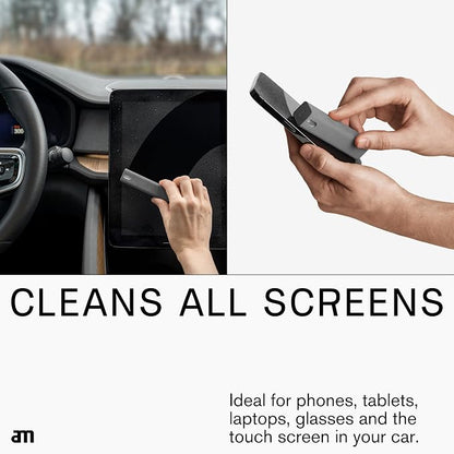 am Screen Cleaner Mist Spray with Microfiber Cloth Around – Alcohol-Free, Streak-Free Screen Cleaning Kit for Smartphones, Tablets, Laptops, Smart TVs & Car Screens, 3 Pack, Gray