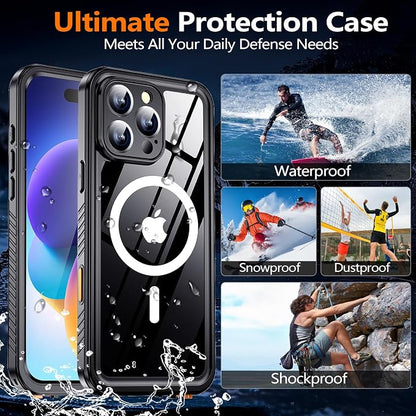 xiwxi for iPhone 16 Pro Max Case Waterproof,[IP68 Underwater][Built-in Screen Protector ][Compatible with MagSafe][15FT Military Dropproof][Dustproof] Full Body Shockproof Protective Phone Case 6.9"