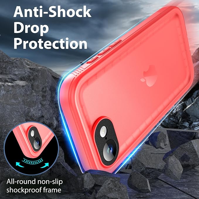 SPORTLINK for iPhone 16e/17e Waterproof Phone Case - Built in Screen & Camera Lens Protector,6.6FT Military Dropproof/Shockproof/Dustproof/IP68 Underwater for iPhone 16e/17e 6.1 inch Frosted Pink
