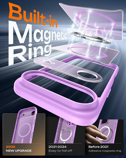 TOCOL for iPhone Air Case, Compatible with Magsafe Charger, Full Camera Protection, Drop Protection, Translucent Matte Phone Case for iPhone 17 Air 6.5 inch (Light Purple)