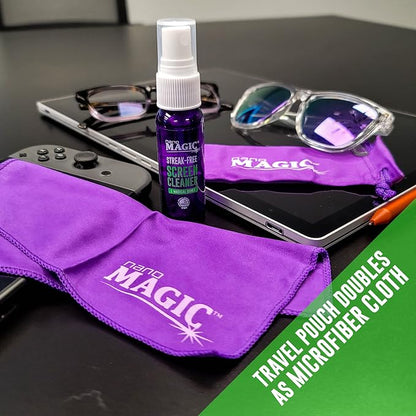NANO MAGIC Streak-Free Screen Cleaning 7oz Recharge Kit, 1oz Spray, 6oz Refill, 2 Microfiber Cloths, LED LCD TV, Tablet, Phone Screen, Laptop, Touchscreen, Optical Grade
