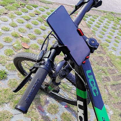 Bike Phone Mount,Motorcycle Phone Mounts, Aluminum Alloy Mounting Base Handlebar Cellphone Holder for Bicycle Motorcycle ATV Mirror Pole Fits 4''-7'' Smartphones (Bike Phone Mount)