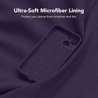 Magnetic for iPhone 15 Plus Case, Compatible with MagSafe, [Full Camera Protection][Screen Protector] Silicone Shockproof Protective Phone Case for iPhone 15 Plus 6.7", Deep Purple