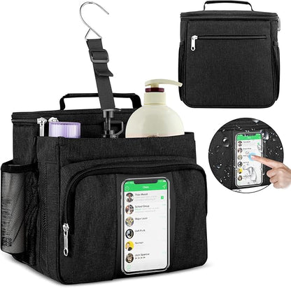 Bukere Shower Caddy Tote Bag, Portable Shower Caddy for College Dorm Travel, Separate Compartment, Large Capacity, Quick Dry Mesh Base, Hanging Toiletry Bath Bag for Student, Gym, Camp, Women Men