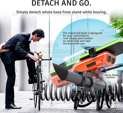 UPPEL Bluetooth Speaker Bicycle, Multifunctional Bike Phone Holder 10-in-1- LED Light - Bike Horn - Microphone - Ideal for Road & Mountain Bike - Extreme & Casual Cycling-Orange