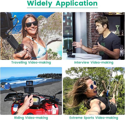 weishan Media Mod Mic for GoPro HERO11 10 9 Black Action Camera, Lavalier Lapel Videomic Clip-on Microphone Compatible with GoPro Pro 3.5mm Mic Adapter for Vlogging, 5ft