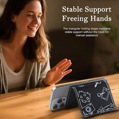 Adjustable Angle Phone Stand Tablet Holder, Sturdy Universal for All Smartphones - Foldable Portable for Desk, Travel, Home, Kitchen, Bed, Treadmill, Airplane, Black