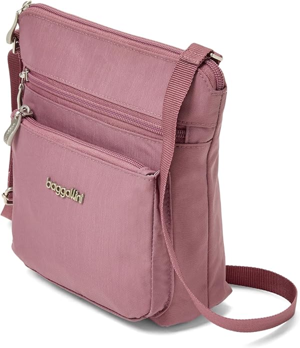 Baggallini Pocket Crossbody Bags for Women 8x8 Small Lightweight Durable Water-resistant Travel Purse W/Rfid