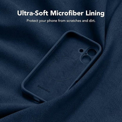 Magnetic for iPhone 16 Case, Compatible with MagSafe, [Screen Protector + Full Camera Protection], Silicone Shockproof Anti-Scratch Protective Phone Case for iPhone 16 6.1", Cobalt Blue