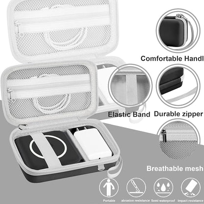 Leayjeen Travel Case Compatible with Hicober 3 in 1 Charging Station/UCOMX Nano Magnetic 2 in 1 Wireless Charger,Foldable Magnetic Charging Station Storage Holder Bag-Black (Case Only)