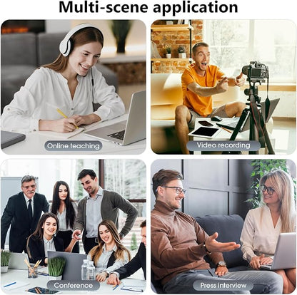 wireless lavalier microphone, suitable for iPhone/Android phones/cameras/computers/four in one lavalier microphone, suitable for video and audio recording, TikTok, etc., with microphone Bags, black