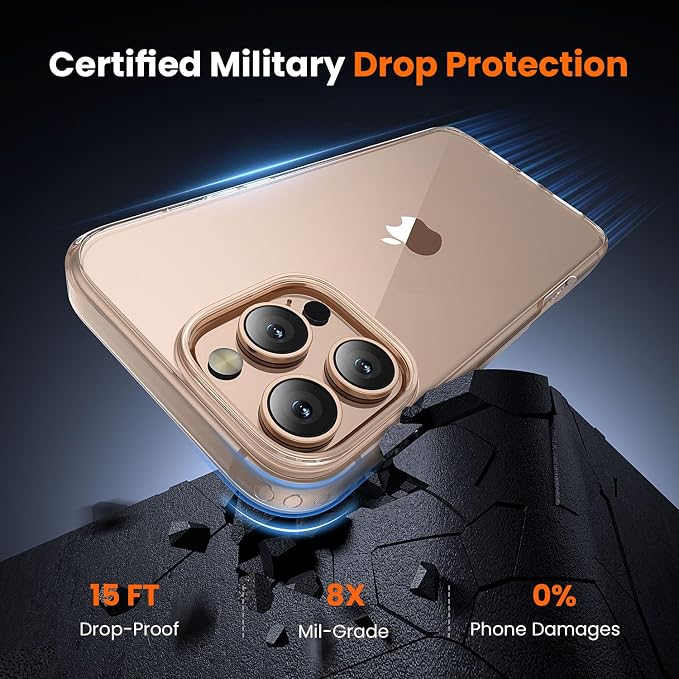 3 in 1 for iPhone 16 Pro Max Case Clear,[Yellowing-Resistant Acrylic Back] Screen Protector *1 & Camera Lens Protector*1, Shockproof for iPhone 16 Pro Max Phone Case 6.9 inch Clear