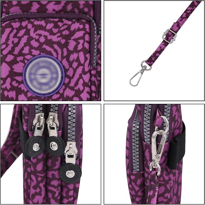 ZGMYC 3-Layers Cellphone Pouch Wristlet Purse Waterproof Sports Armband Shoulder Bag Wallet