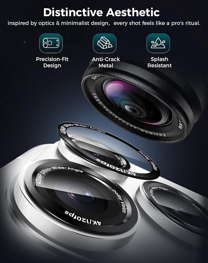 Goton Compatible for iPhone 17 Pro Max Camera Lens Protector, 1-Pack Aluminum Alloy Metal Cover with HD Tempered Glass, Pro Camera Style, Shatter-Resistant, Scratch-Proof, Case Friendly