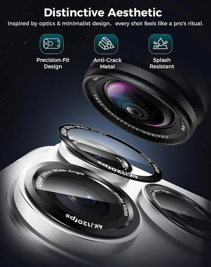 Goton Compatible for iPhone 17 Pro Max Camera Lens Protector, 1-Pack Aluminum Alloy Metal Cover with HD Tempered Glass, Pro Camera Style, Shatter-Resistant, Scratch-Proof, Case Friendly